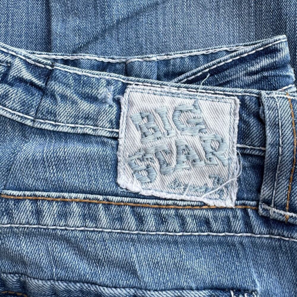 Big Star Remy Low Rise Bootcut Jeans Size 32L Distressed Y2K - Picture 7 of 10